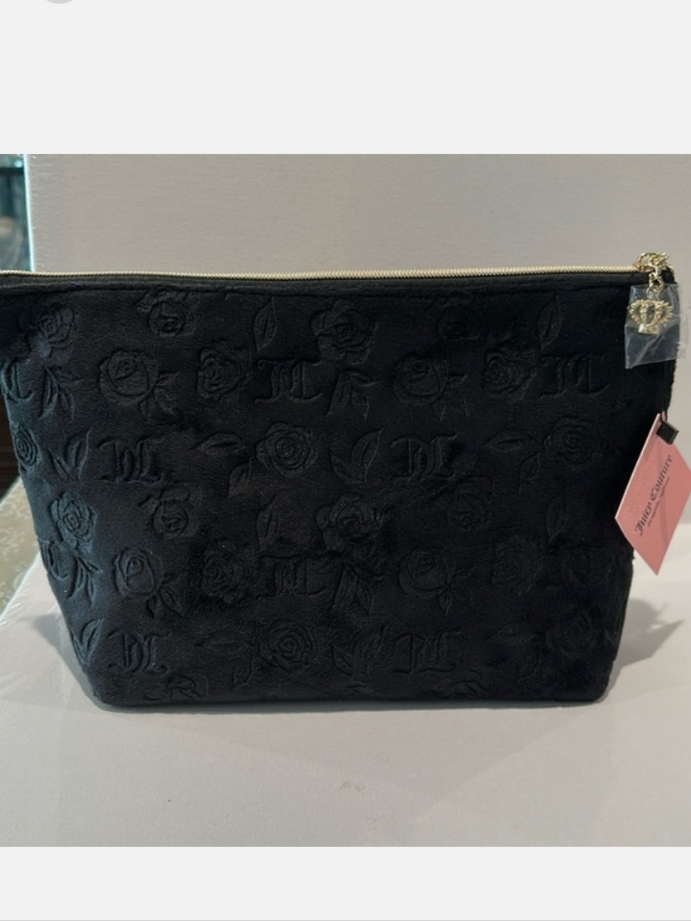 Juicy Couture-Floral Quilted Cosmetic Pouch & Travel Bottle (🖤 Black) - Picture 4 of 8